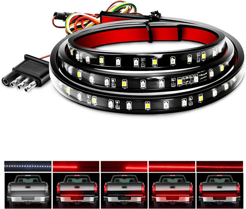 Nilight 48”/49” LED Tailgate Light Strip 90 LED Red/White for Running Light Brake / Turn Signal / Reverse Light?2 Years Warranty...