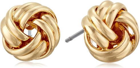 Anne Klein "Classics" Gold-Tone Knot Stud Earrings...