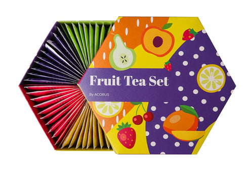ACORUS Fruit Luxury Tea Set - Assorted Fruit and Herbal Teas Box, Tea Gift Sets, Large Variety Pack, Perfect for Refreshing Iced Drinks, Sampler 6...