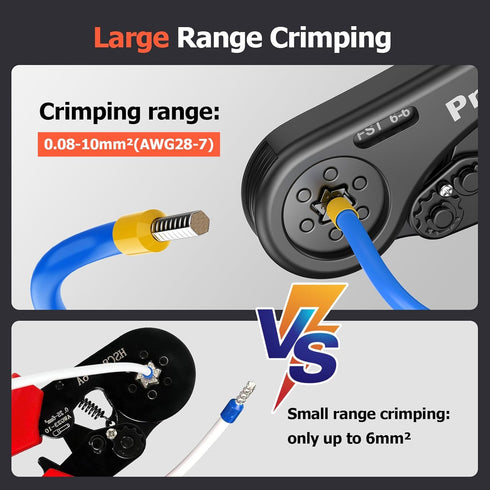 Preciva Hexagonal Ferrule Crimping Tool, AWG 28-7(0.08-10mm²) Crimper Plier Adjustable Ratcheting Wire Crimping Tool...