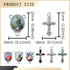 84Pcs/42Sets Rosary Kits Cross and Center Medal Charms Alloy Religion Enamel Picture Jesus Maria Links Connector Pendant for Diy Catholic Jewelry ...