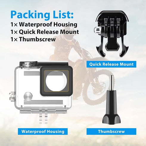 HONGDAK Waterproof Housing Case for GoPro Hero 4/3/3+, 60M/196FT Underwater Protective Dive Housing Shell with Bracket Mount Accessories for GoPro...
