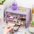 Desk Storage Organizer with 6 Mini Drawers, FODIENS Stackable Desktop Craft Drawer Cabinet, Clear Storage Box Caddy for Makeup Jewelry Office Craf...