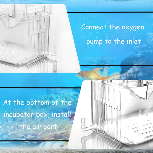 Fish Breeding Box Aquarium Fish Tank Hatchery Incubator Breeder Box Fish Breeding Tanks Acrylic White Breeder Isolation Divider Hatching Boxes wit...