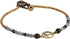 AeraVida Vintage Peace Sign with Simulated Black Onyx-Simulated Quartz & Fashion Brass Beads Link Anklet | Handmade Brass Bead Bell Anklets | Bead...
