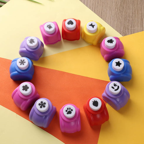 LOVEINUSA 12PCS Punch Craft Set, Hole Punch Shapes Paper Punches Scrapbooking Supplies for Kids Crafting...