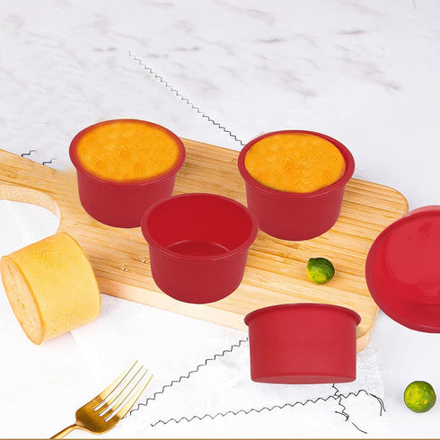 4 Inch Cake Pan 4 Pack Silicone Molds for Baking Round Cake Mold Non-Stick Baking Pan Giant Cupcake Mold Bakeware Pan for Muffin, Cupcake, Layer C...