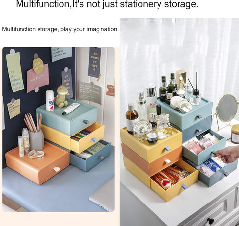 Desktop Storage Box Organizer Drawer,Stackable Large Capacity Sundry Container,Jewelry Case Cosmetic Makeups Dressing Home Desktop Organization. (...
