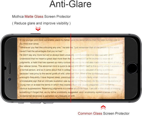 Mothca Matte Glass Screen Protector for iPhone 8 7 6s 6 Anti-Glare & Anti-Fingerprint 9H HD Clear Tempered Glass Film Smooth as Silk (Not for SE 2...