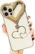 BANAILOA Compatible with Phone 13 Pro Max Cute Case, Plating 3D Love Heart Luxury Case for Women Camera Protective Soft TPU Girly Case Cover Desig...