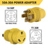 RV Plug Adapter PVC 50 Amp Male (14-50P) to 30 Amp Female (TT-30R) NEMA 14-50P to NEMA TT-30R...
