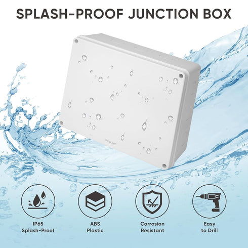 TICONN Electrical Junction Box, IP65 Splash-proof ABS Plastic Project Box Electrical Enclosure (7.9"×3.9"×2.8")...