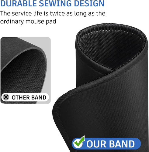 Black Mouse Pad, Nice and Cute Mouse Pad, Splash-proof Textured 10.2 x 8.2Inch, Stitched Edge Non-Slip Waterproof Rubber Mouse Pad...