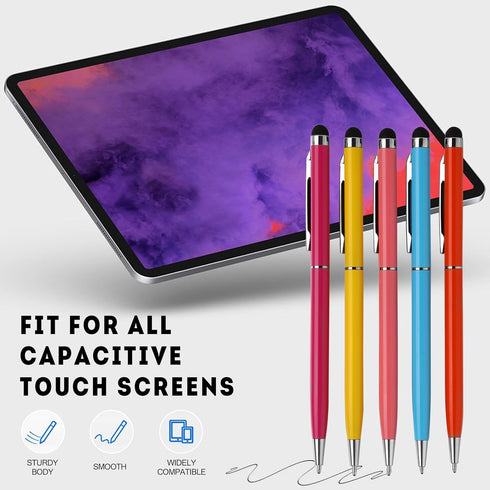 15 Pack Stylus Pens for Touch Screens Stylus Pen Compatible with Phone Tablets Kindle and Black Ink Ballpoint Pens-2 in 1 Stylists pens for Touch ...