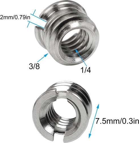 1/4"-20 Female to 3/8"-16 Male Tripod Thread Adapter LUORNG 10PCS Standard Screw Adapter Reducer Bushing Converter for DSLR Camera Camcorder Monop...