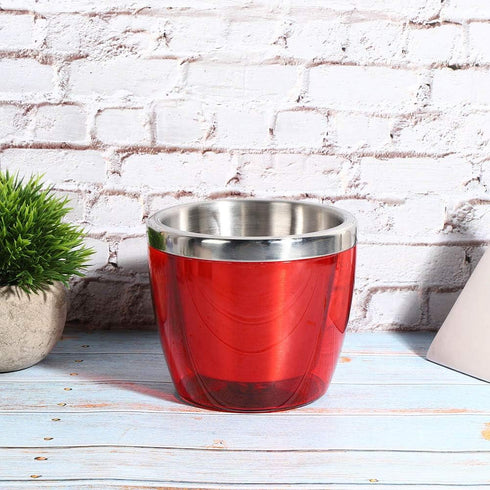 Red Wine Bucket, Mini Stainless Steel Beer Bucket Versatile Ice Bucket for Champagne Beer Cooler Party Bucket for Home Kitchen Bar KTV Hotel Red...