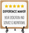 Office Wood Desk Decor, Difference Maker Sign With Iron Stand, Inspirational Gifts For Women Men Coworkers Friends Boss Leader, Rustic Home Office...