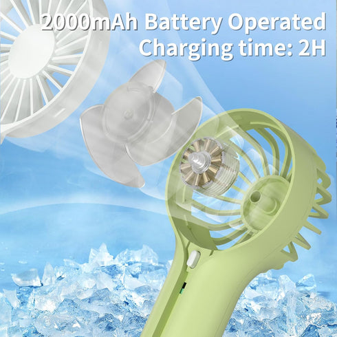 BDXXJ DABAIHQ Mini Portable Fan with Base, Small Handheld Fan with 3 Speeds, USB Rechargable, Battery Operated Personal Fan, Pocket Lash Fan for T...