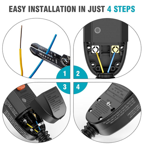 GFCI Plug Replacement,LOLARAN Replacement Plug 2 Prong 15Amp 2-Wires Ground Fault Circuit Interrupter Safety Plug,Waterproof,GFCI Plug for Air Con...