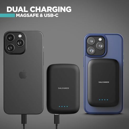 GALVANOX 5000mAh Ultra-slim Magnetic Power Bank for iPhone, Compatible with MagSafe - Fast Charging Wireless Portable Charger, USB C Input Battery...
