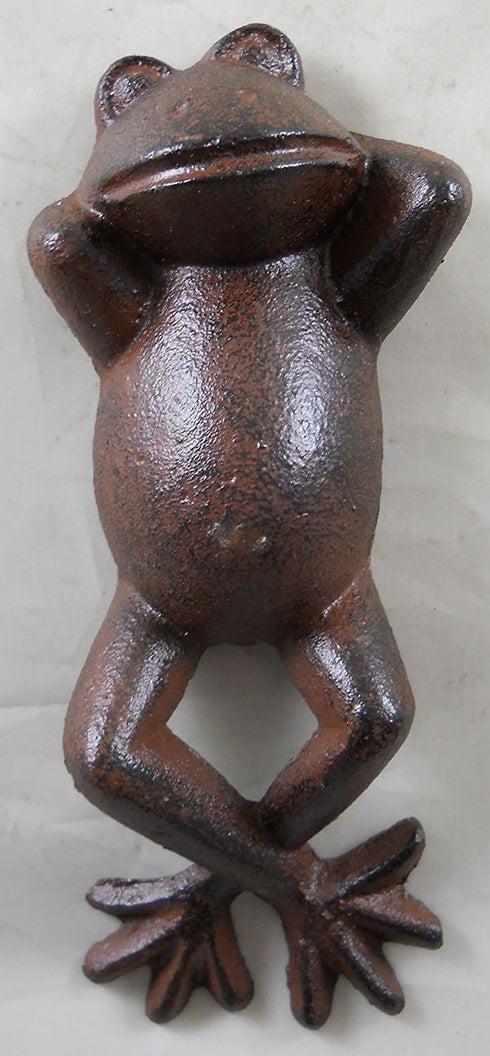 Cast Iron Relaxing Lazy Frog ~ Lawn Statue ~ Yard Decor Swimming Toad...