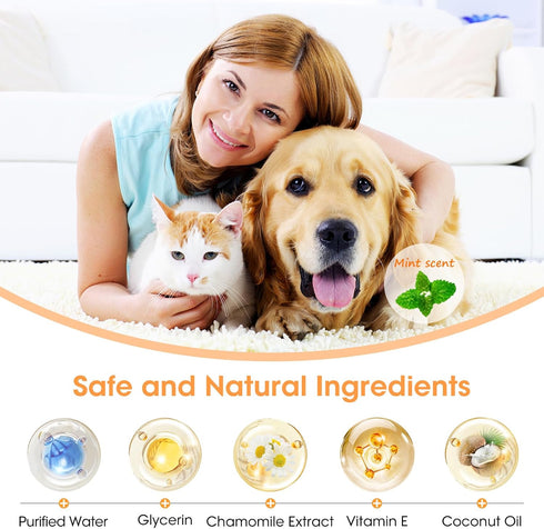 Dog Teeth Cleaning Wipes, Wider Dog Dental Wipes for Teeth, Reduce Plaque & Tartar, Freshen Breath,Safe& Natural Pet Dental Finger Wipes for Dogs ...