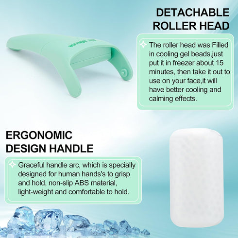 Ice Roller for Face and Body Massage, Facial Roller Skin Care Tool for Reduce Wrinkles and Puffiness, Migraine Pain Relief and Skin Tighten, Cold ...