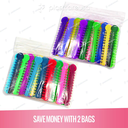 2080 Ligature Ties for Braces - Multicolor Dental Orthodontic Ligature Ties for Brackets - Elastic O-Ring Rubber Bands (2 Bags of 1040)...