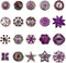 20 Pcs Mixed Style Rhinestone Snap Buttons, Purple Jewelry Charms Ginger Buttons Crystal Press Buttons Snap Charms for Necklace Bracelet Jewelry M...