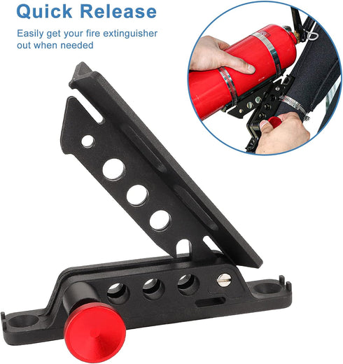 Quick Release Fire Extinguisher Holder Mount Bracket High Density Nylon Roll Bar Mount Bottle Holder Adjustable with 4 Clamps for Wrangler TJ JK J...