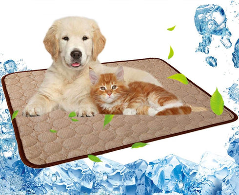 Pet Cooling Mat for Dog Puppy Cat Washable Cooling Pad, Reusable Ice Silk Dog Self Cooling Mat, Pet Sleeping Pad Blanket for Pet Beds Kennels Couc...