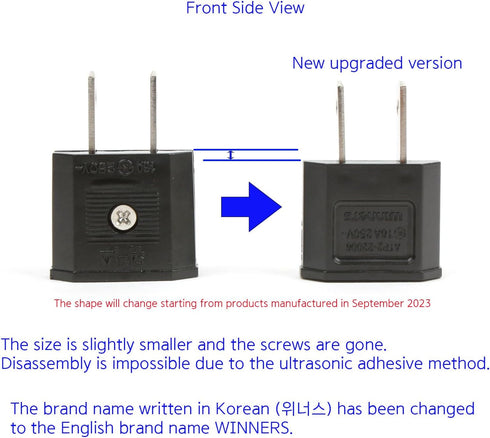 220 to 110 Travel Adapter (Korea to USA) Set of 2...