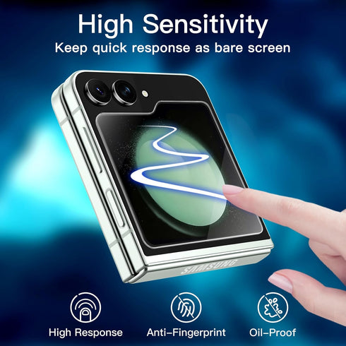 JETech Front Screen Protector for Samsung Galaxy Z Flip 6, Tempered Glass Film with Easy Installation Tool, Case-Friendly, HD Clear, 3-Pack...