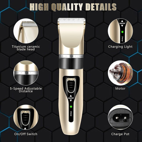 zikillya® Dog Clippers for Grooming,Dog Grooming Kit for Grooming Thick Coats Dog Shears Rechargeable Dog Grooming Clippers?Suitable for Large Lon...