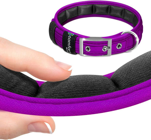 Comfort Fit Soft Padded Dog Collar with Adjustable Buckle - Lightweight, Breathable Dog Training Collar with Customizable Fit - Durable Heavy Duty...