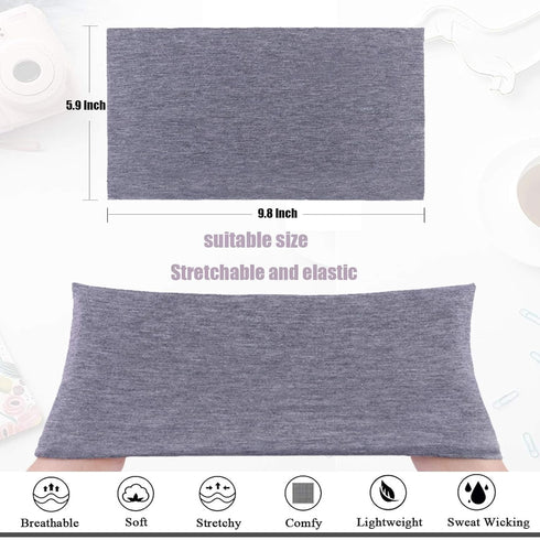 Wide Headbands for Women's 6 Pcak Elastic Headband, Soft Cloth Head Band Non-Slip Sweat-Absorbent Headband Yoga Running Sports Headbands Multicolo...