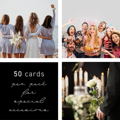 Share a Memory Cards - Minimalist Well Wishes Card - 4 x 6 - Set of 50 - for Celebration of Life, Weddings, Anniversaries, Memorials, Funerals, Bi...