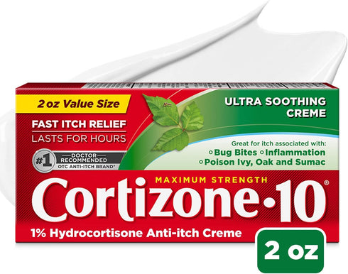 Cortizone 10 Maximum Strength Ultra Soothing Anti-Itch Cream, 1% Hydrocortisone Creme, 2 oz....