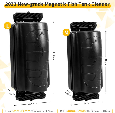 2023 Aquarium Magnetic Cleaner, Magnetic Algae Scraper, Fish Tank Glass Cleaner Brush, Floating Algae Magnet Cleaning Tool Scrubber Brush Algae Re...