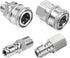 Non Rust 2 Sets 1/4 Inch Pressure Washer Coupler Quick Connect Plug, Stainless Steel Male and Female Quick Connect Fittings, Pressure Washer Adapt...