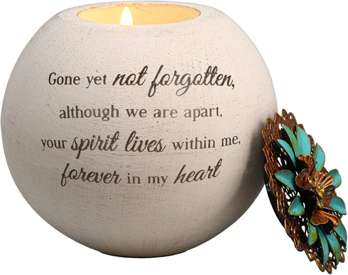 Pavilion Gift Company 19093 Forever in My Heart Terra Cotta Candle Holder, 4-Inch, White...