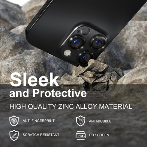 beuxece for iPhone 15 Pro/iPhone 15 Pro Max Camera Lens Protector, Metal Camera Screen Protector Cover Accessories, Case Friendly, HD Tempered Gla...