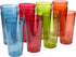 US Acrylic Café Plastic Reusable Tumblers (Set of 12) 32-ounce Iced-Tea Cups, Assorted | Value Set of Restaurant Style Drinking Glasses, Stackable...