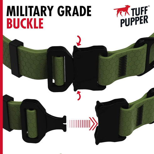Tuff Pupper Waterproof Action Collar for Dogs | Heavy Duty Water Proof Dog Collar | Tear Proof & Odor Free | Rust-Proof Metal Hardware | Tactical ...