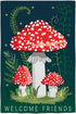 Evergreen Flag Welcome Friends Mushroom Spring Garden Flags 12x18 double sided | Small Garden Flags For Outside | Welcome Spring Flag Décor for Ya...