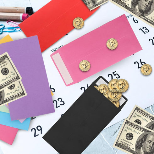 Cash Envelopes 100 packs 3.5x6.5 inches, white envelopes, coin envelopes, seed envelopes, colored envelopes Cash, suitable for budgets, checks, co...