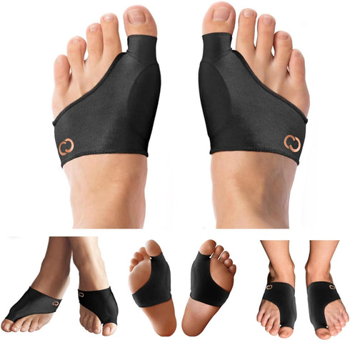 Copper Compression Bunion Corrector Relief Sleeve, Copper Infused, Orthopedic Brace Big Toe Alignment, Plantar Fasciitis, Hallux Valgus Relief - T...