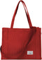 Corduroy Tote Canvas Bag, Large Satchel Handbag Shoulder Bags Fashion Casual Travel Shopping Daily Bag...