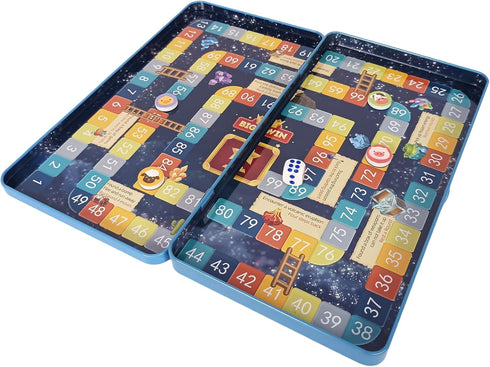 Board Game - Mini Travel Games Magnetic 7 Inch Metal Case - Treasure Hunt...