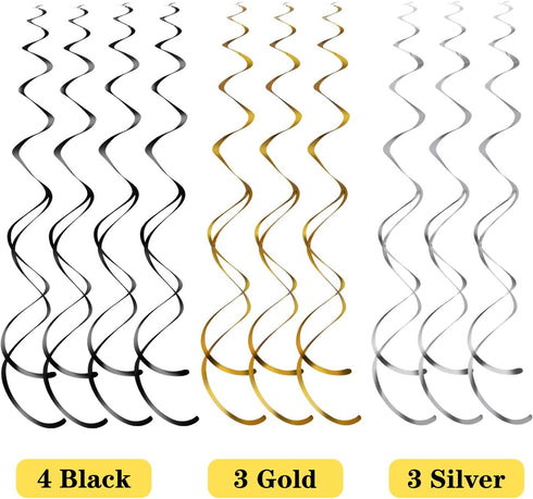 Blulu 50th Birthday Party Foil Hanging Swirls Decorations Ceiling Glitter Celebration 50th Hanging Swirls Cutouts Ornaments for Men Women 50 Years...
